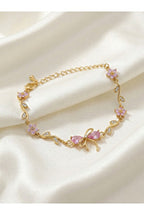 Pink Bow Charm Bracelet - 18K Gold Plated & Anti-Tarnish