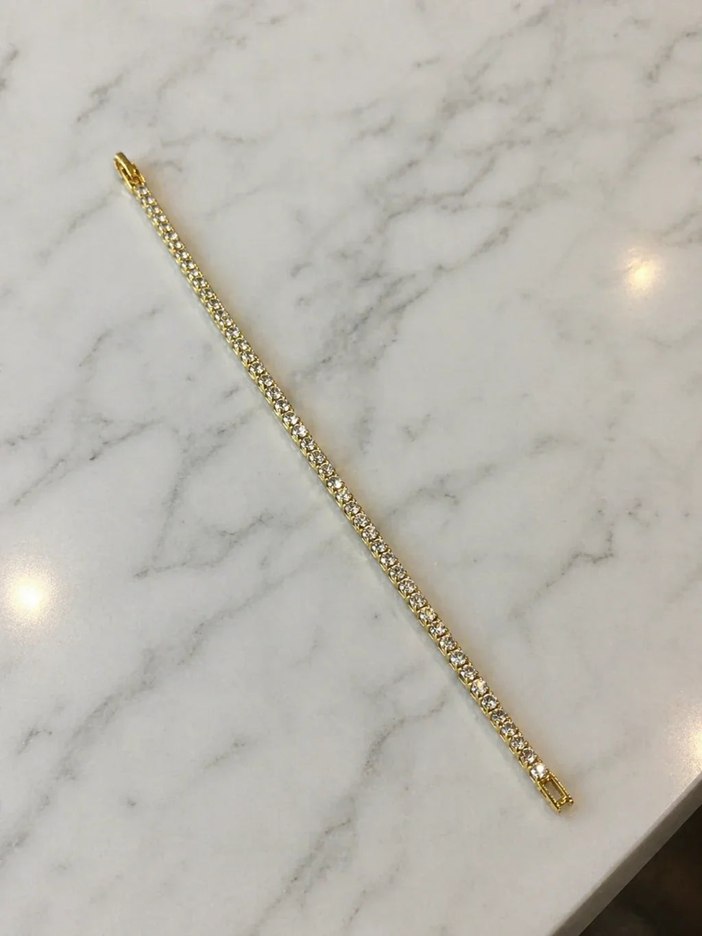 Dainty Pink Floral & Crystal Tennis Bracelet Stack | Gold-Plated Combo