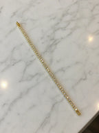 Dainty Pink Floral & Crystal Tennis Bracelet Stack | Gold-Plated Combo