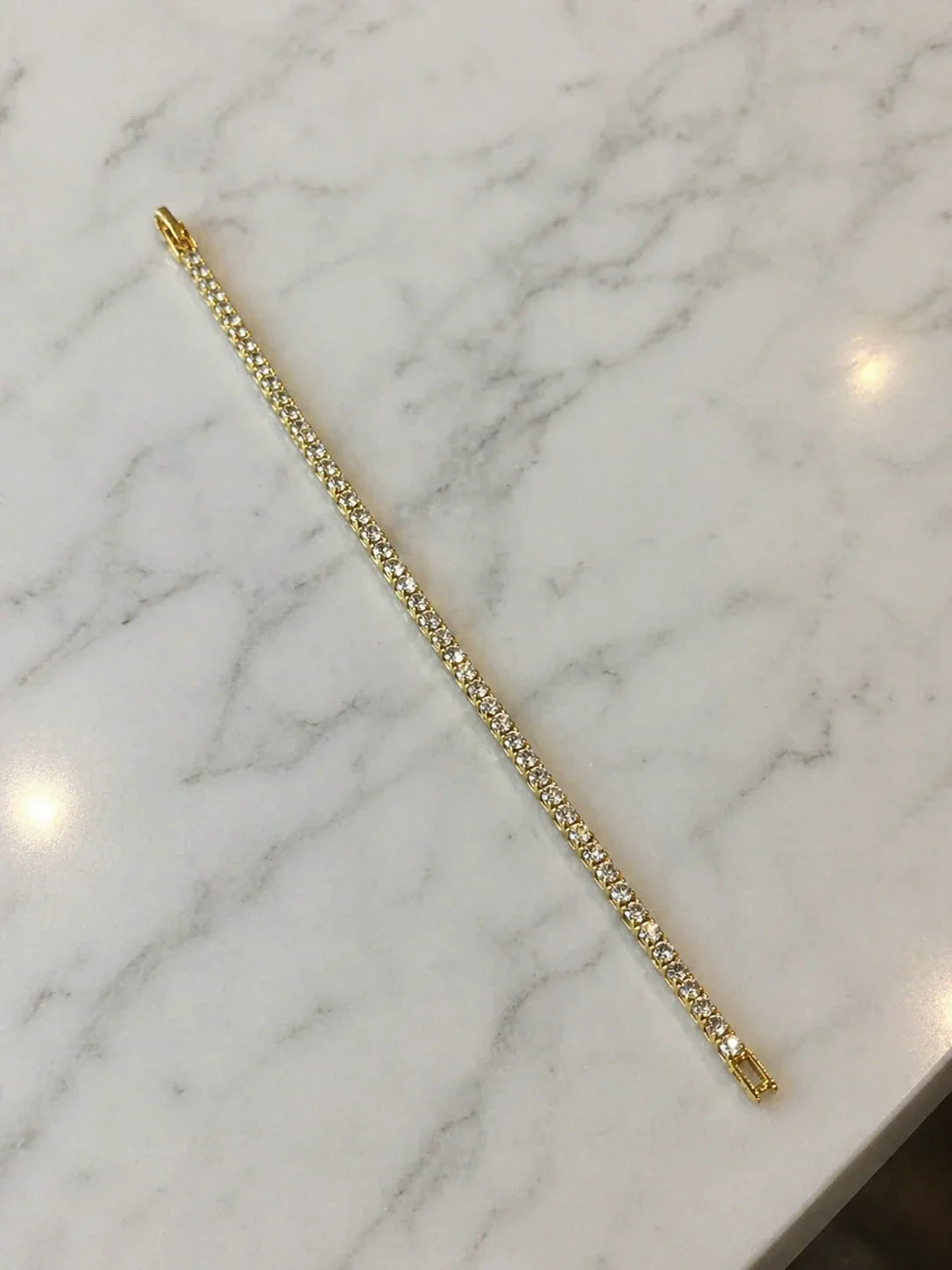 Dainty Pink Floral & Crystal Tennis Bracelet Stack | Gold-Plated Combo