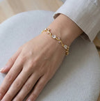 Floral Vine Crystal Anti Tarnish Gold Plated Bracelet