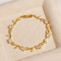 Tulip Crystal Vine Leaf Bracelet - Premium Anti Tarnish Fashion Jewelry