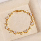 Tulip Crystal Vine Leaf Bracelet - Premium Anti Tarnish Fashion Jewelry