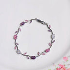 Tulip Floral Vine Crystal Korean Bracelet - Anti Tarnish Gold Plated