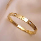 The "It Girl" Luxe Gold Bracelet Stack | 3-Piece Designer Inspired Bangle Combo