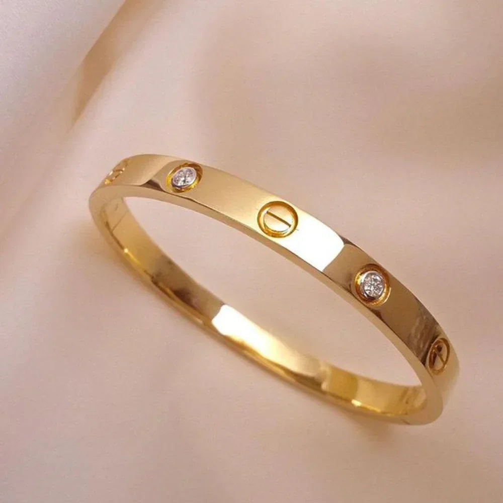 The "It Girl" Luxe Gold Bracelet Stack | 3-Piece Designer Inspired Bangle Combo
