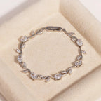 Tulip Crystal Vine Leaf Bracelet | Anti-Tarnish American Diamond Design