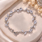 Tulip Crystal Vine Leaf Bracelet | Anti-Tarnish American Diamond Design
