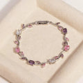 Tulip Floral Vine Crystal Korean Bracelet - Anti Tarnish Gold Plated